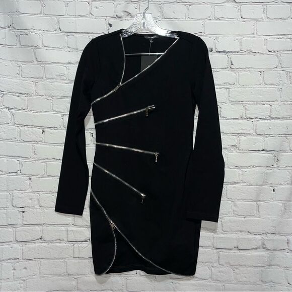 NWT Fashion Nova Zip Her Up Bodycon Dress Size Small - Picture 2 of 11